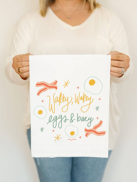 Wakey Wakey - Flour Sack Tea Towel
