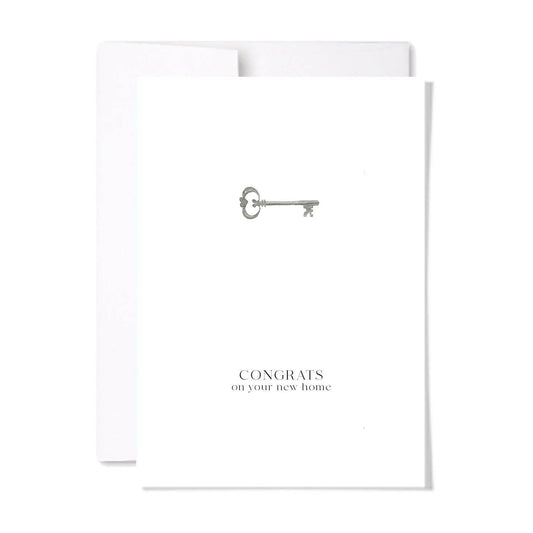 New Home | Illustrated Watercolour Key Housewarming Card: Single Card