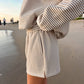 Brown and White Big Striped Shorts