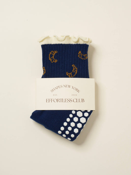 Croissant Ruffle Grip Sock, Pilates Socks