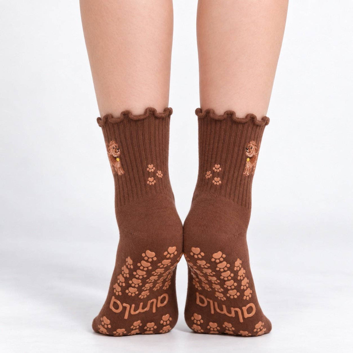 The Golden Doodle Pilates Grippy Sock with Paw Grips