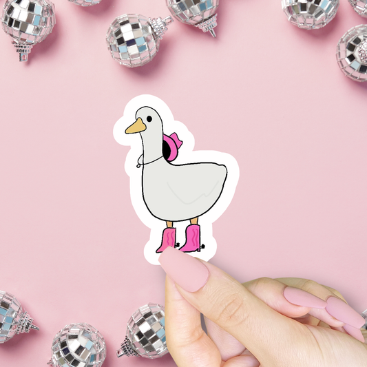 Cowgirl Duck Sticker, Western Animal, Cottage Core, Cute