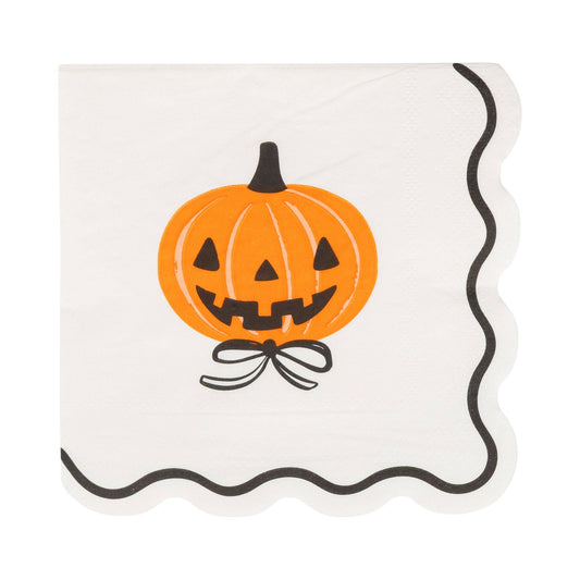 Pumpkin Bow Cocktail Napkin 24 ct