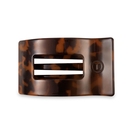Teleties Flat Rectangle Hair Clip Medium Tortoise