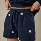 Embroidered Daisy Shorts
