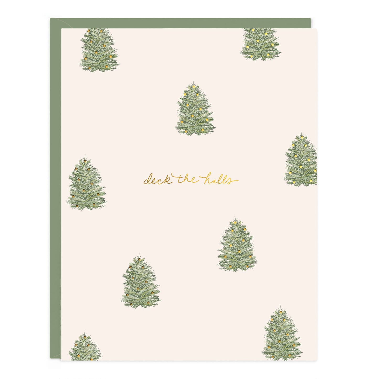 Deck The Halls Trees Holiday Card: Single