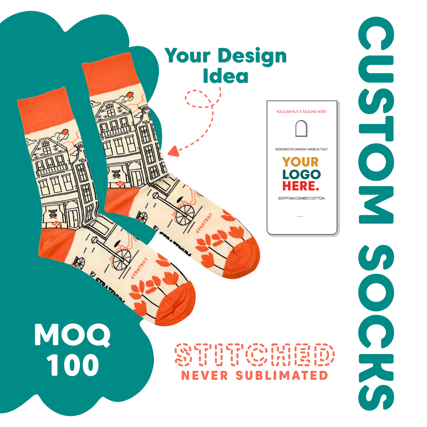 Men’s Golf Clubs & Green Mid-Calf Socks
