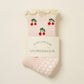 Cherry Ruffle Grip Sock [Baby Pink], Pilates Socks
