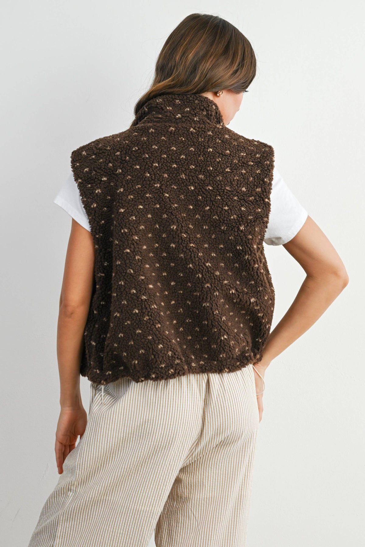 Floral Fleece Sleeveless Vest