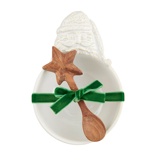 Mudpie White Santa Candy Bowl Set