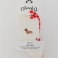 Dachshund Embroidered Pilates Socks Red Paw Grips
