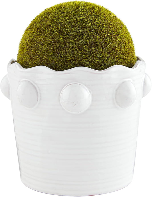 Mudpie Beaded Faux Moss Large Pot