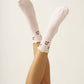Cherry Ruffle Grip Sock [Baby Pink], Pilates Socks