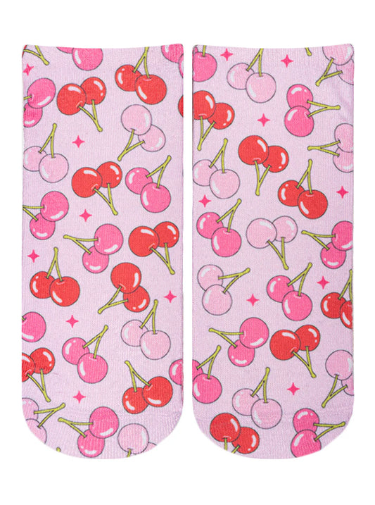 Living Royal Cherry Print Ankle Socks