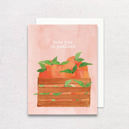 Love You to Peaches Greeting Card | Cute Anniversary Card