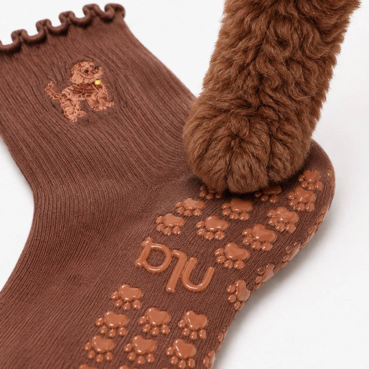 The Golden Doodle Pilates Grippy Sock with Paw Grips
