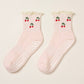 Cherry Ruffle Grip Sock [Baby Pink], Pilates Socks