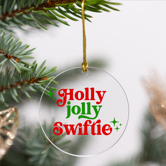 Holly Jolly Swiftie Acrylic Ornament