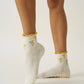 Bow Ruffle Grip Sock [Gold], Pilates Socks