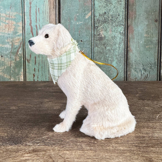 Yellow Sitting Labrador Retriever With Bandana Ornament
