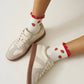 Strawberry Ruffle Grip Sock, Pilates Socks