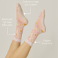 The Floral Grip Sock: Blue Roses