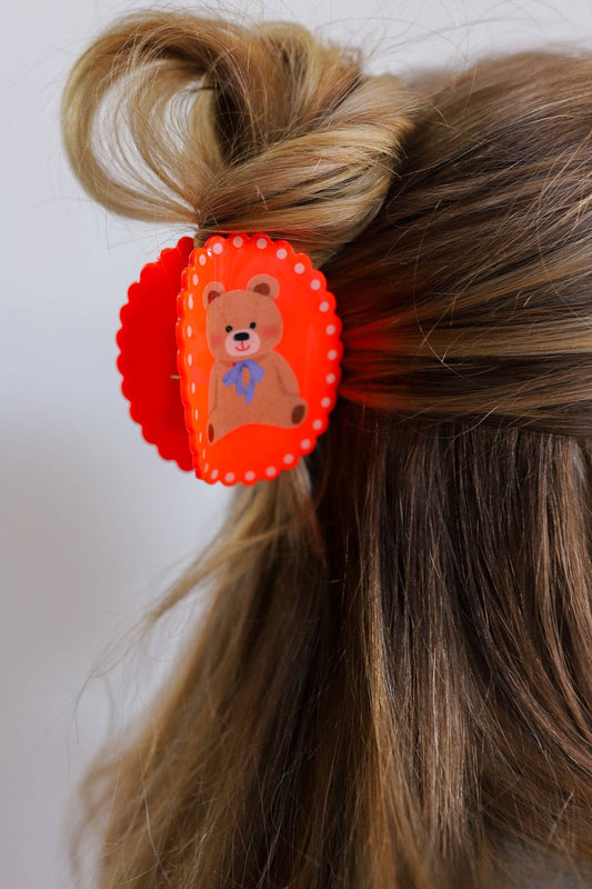 Teddy Bear Framed Eclectic Claw Clip
