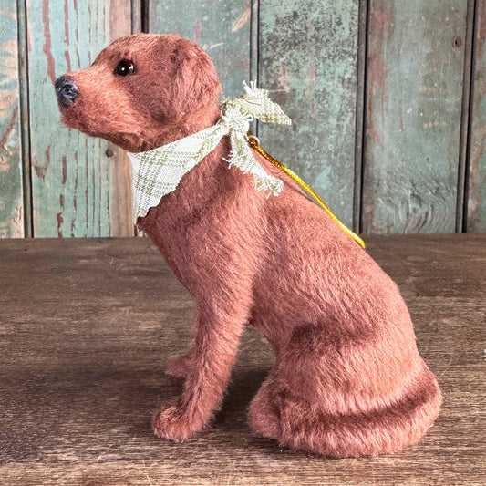 Chocolate Sitting Labrador Retriever With Bandana Ornament