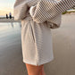 Brown and White Big Striped Shorts