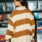 Lucky Duck Striped Mockneck Sweatshirt