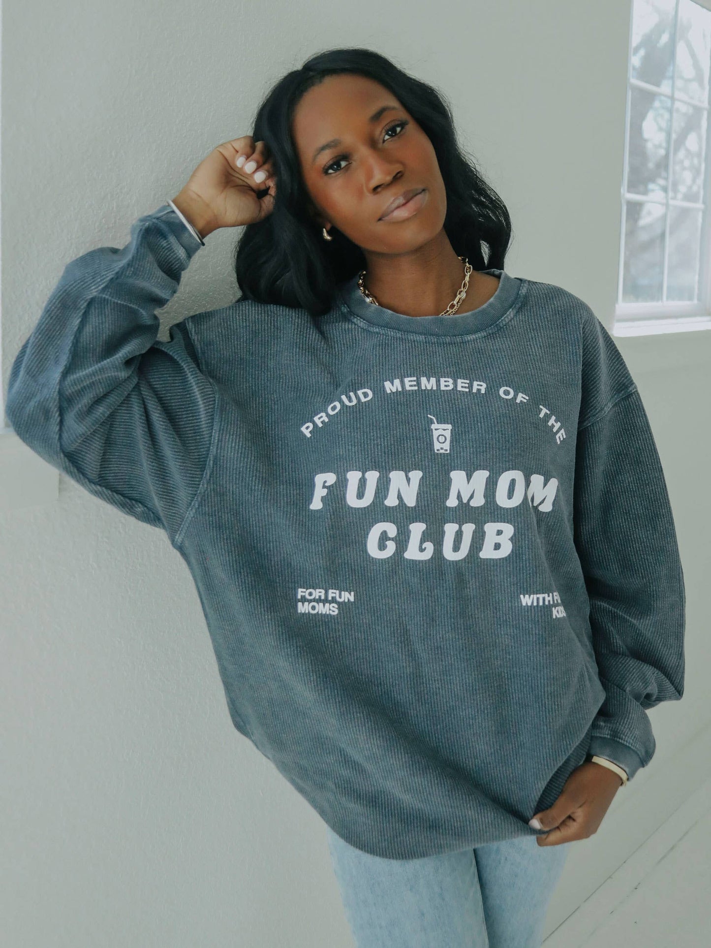 Friday + Saturday Fun Mom Club Corded Sweatshirt