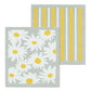 Daisies and Stripes Set of 2 Dishcloths