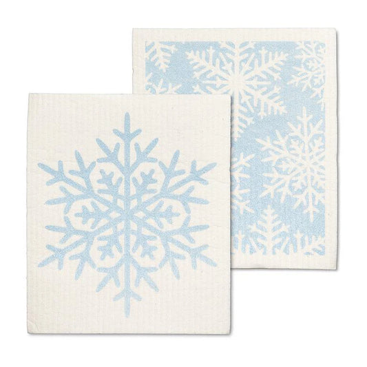 Glitter Snowflake Set of 2 Dish Cloths