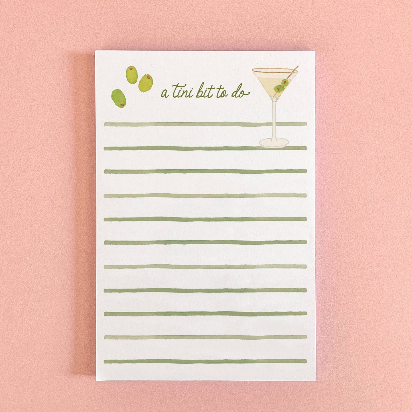 A Tini Bit To Do Notepad | Martini Notepad | 4"x6" Notepad