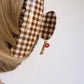 BROWN GINGHAM TOMATO CHARM CLAW: MIDI