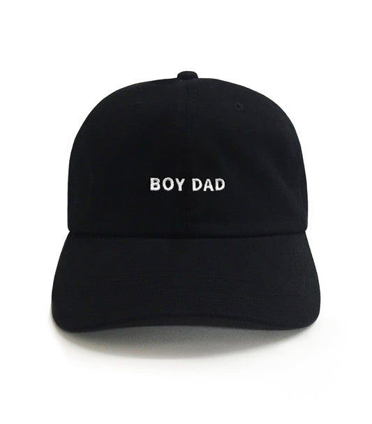Boy Dad Embroidered Dad Hat - Black Cotton Gift
