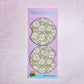 2 Car Coasters, Green Floral Pattern