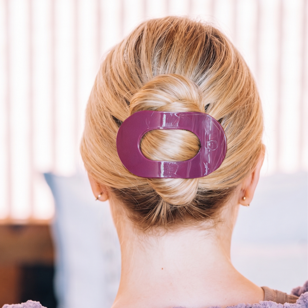 Mulberry | Large | Flat Round Hair Clip