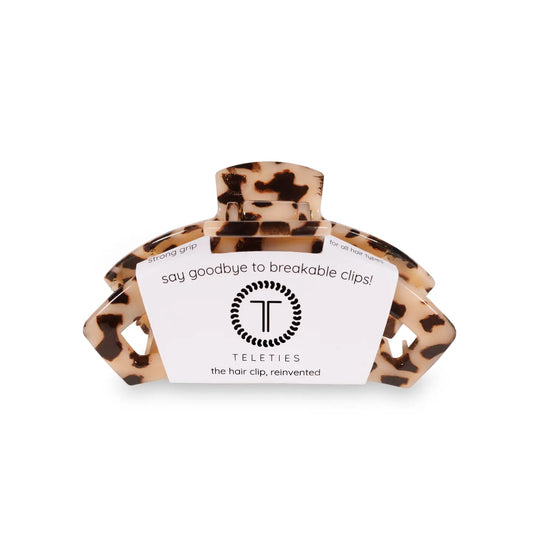 Teleties Open Hair Clip | Small | Blonde Tortoise