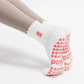 Pink Gummy Bear on Ruffled Cream Pilates Grip Sock