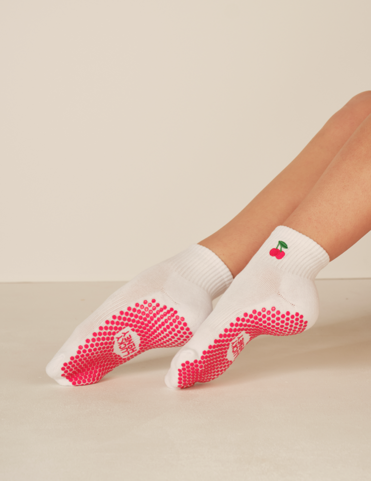 The Harlow Grip Sock: Cherries