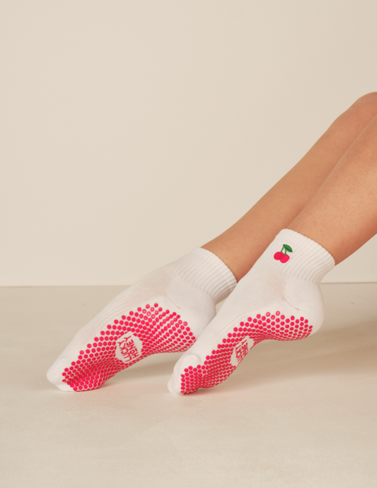 The Harlow Grip Sock: Cherries