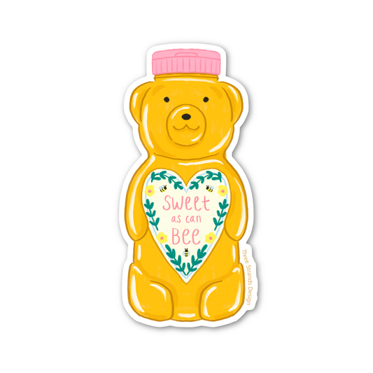 Sweet as Can Bee Honey Bear Sticker