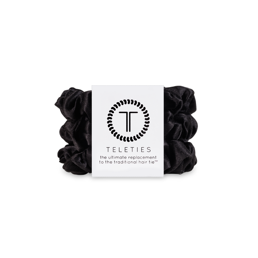 Teleties Silk Hair Scrunchie | Small | Jet Black