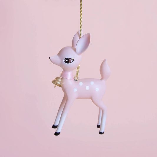 Holiday Retro Deer Ornament | Pink