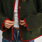 Buttoned Fleece Puffer Jacket
