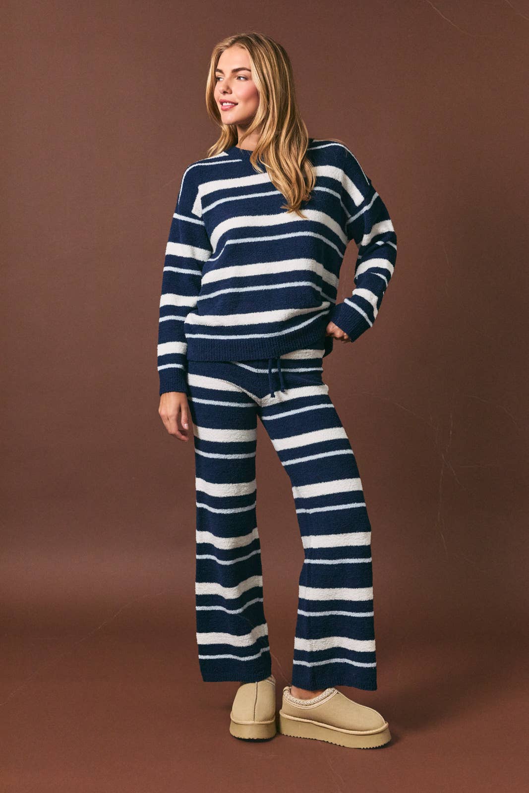 Long Sleeve Sweater Top and Pants Lounge Set