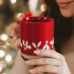 Red Holly Stoneware Coffee Mug