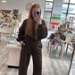 Brunette The Label High V-Neck Oversized Sweater