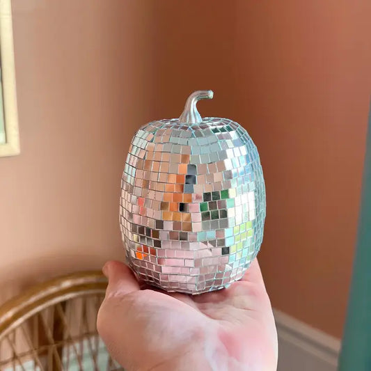 Tall Silver Disco Pumpkin